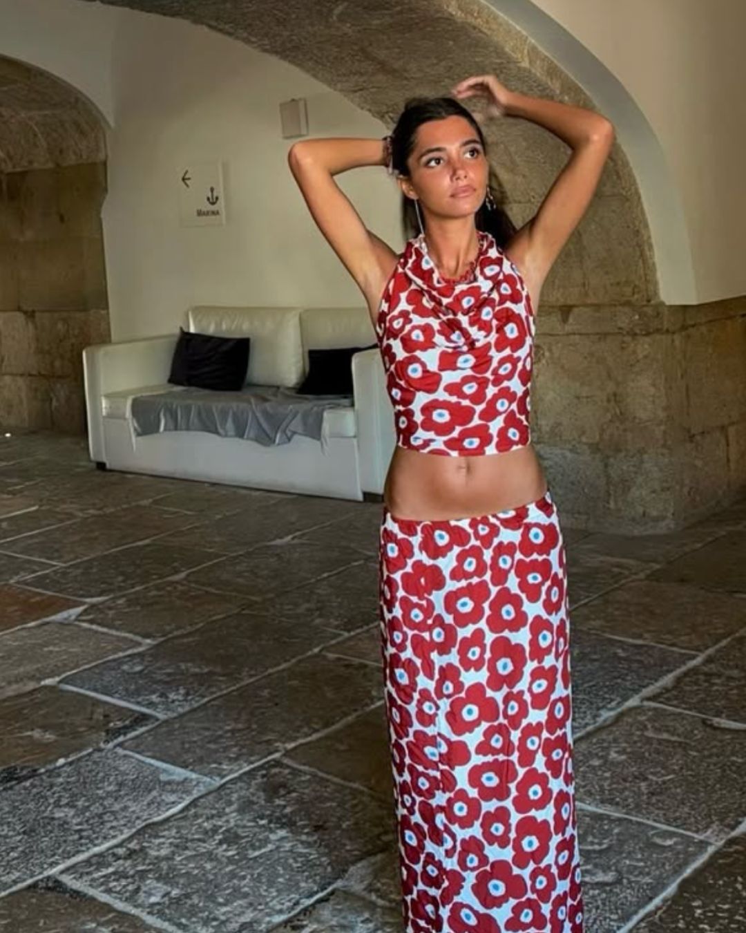 Top Halter Amapola Rojo